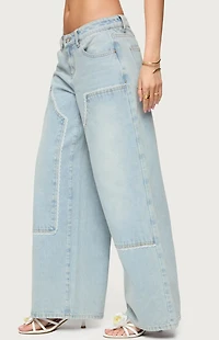 Edikted Teela Lacey Low Rise Carpenter Jeans