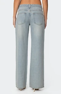 Edikted Everly Studded Low Rise Jeans