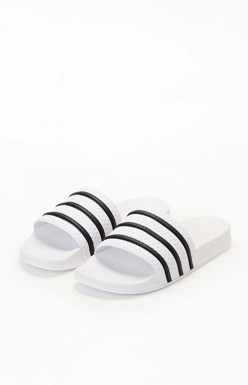 adidas White & Black Adilette CF Slides