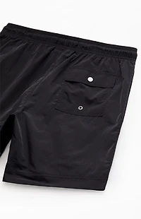 Pacsun Black Solid 6.5" Swim Trunks