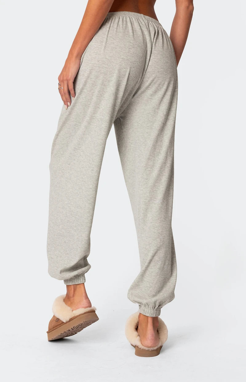 Edikted Rosanna Waffle Pajama Sweatpants