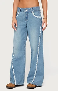 Edikted Alisha Lacey Low Rise Jeans