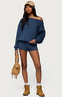 Edikted Juana Off Shoulder Lightweight Sweatshirt