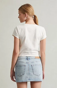 Pacsun Bella Stretch Light Indigo Mid Rise Denim Mini Skirt