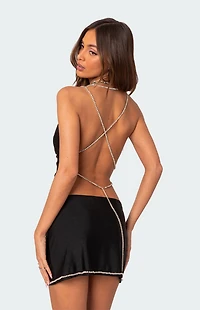 Edikted Mariah Strappy Rhinestone Top