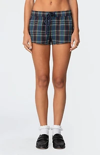 Edikted Cabin Plaid Shorts