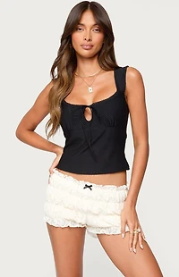 Edikted Leya Textured Keyhole Top