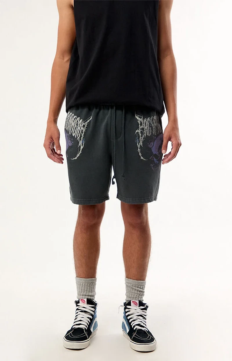 Pacsun Skull Fleece Sweat Shorts