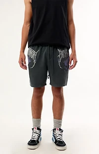 Pacsun Skull Fleece Sweat Shorts