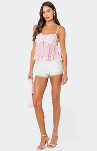 Edikted Lace Trim Babydoll Tank Top