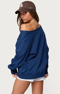 Edikted Nashville Oversized Wide Neck Sweatshirt