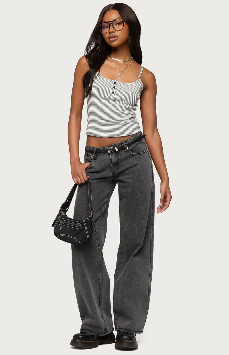 Edikted Tall Raelynn Washed Low Rise Baggy Jeans