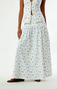 WEWOREWHAT Ruched Waist Midi Skirt