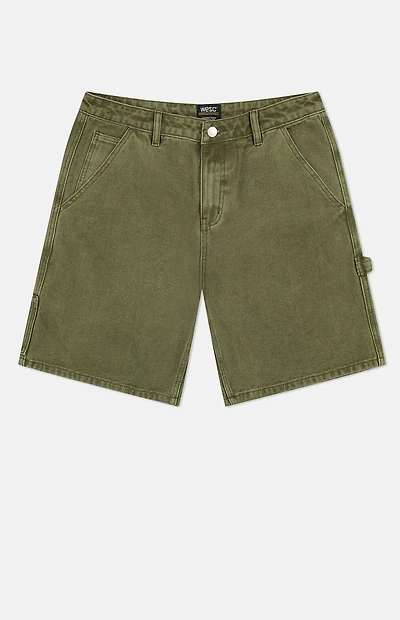WeSC Olive Carpenter Baggy Shorts