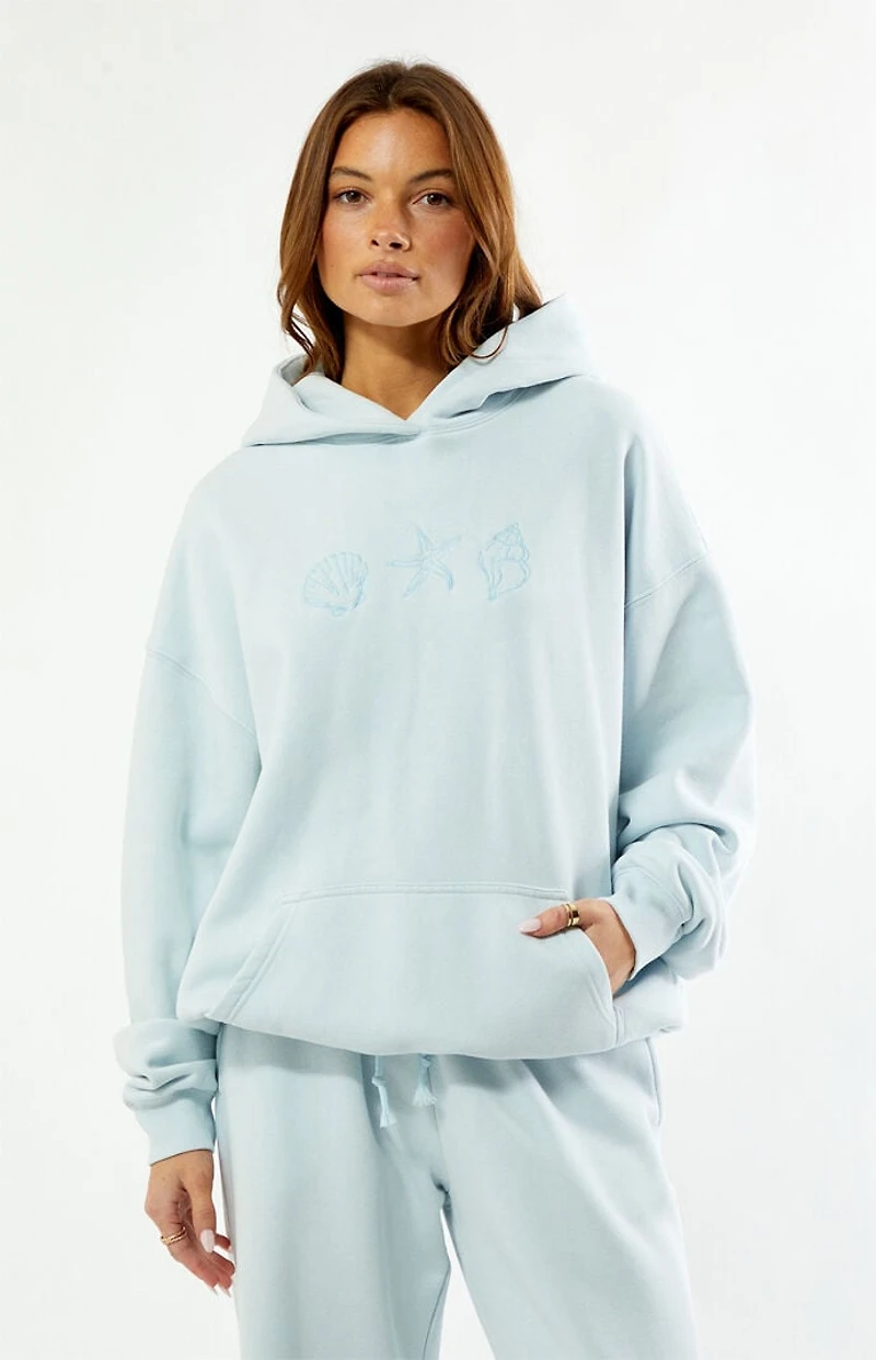 Pacsun Seashell Embroidered Oversized Hoodie