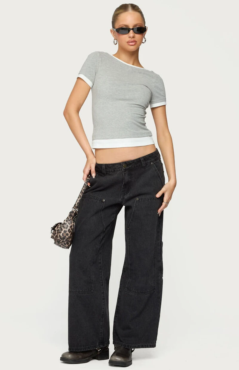 Edikted Julietta Contrast Layered T-Shirt