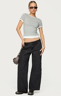 Edikted Julietta Contrast Layered T-Shirt