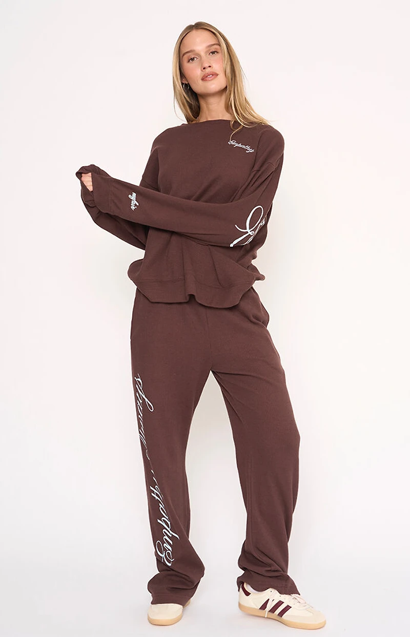 THE MAYFAIR GROUP Empathy Always Waffle Knit Crew Neck Sweatshirt