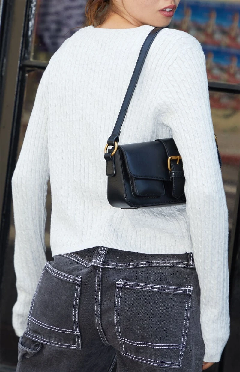 John Galt Gray Zoe Cable Knit Cardigan