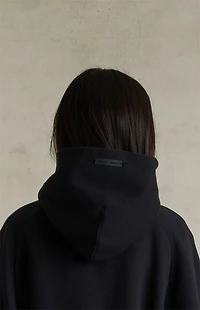 Fear of God ESSENTIALS Women's Jet Black Raglan Cropped Hoodie