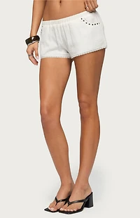 Edikted Kaydee Studded Textured Woven Shorts