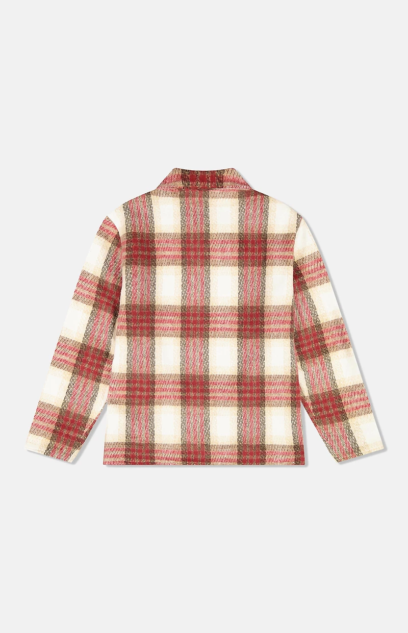WeSC Red Full Zip Flannel Jacket