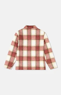 WeSC Red Full Zip Flannel Jacket