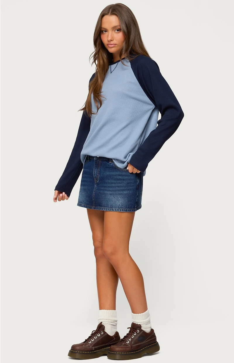 Edikted Me Time Oversized Waffle Top