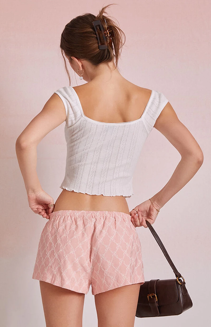 Beverly and Beck Embroidered Micro Shorts
