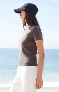 John Galt Light Brown Loreen Short Sleeve Top