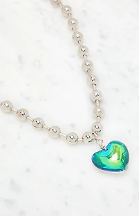 LA Hearts Heart Ball Bead Chain Necklace