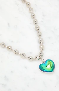LA Hearts Heart Ball Bead Chain Necklace