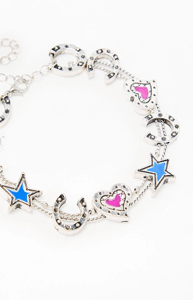 LA Hearts Heart Star Charm Bracelet