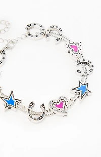 LA Hearts Heart Star Charm Bracelet