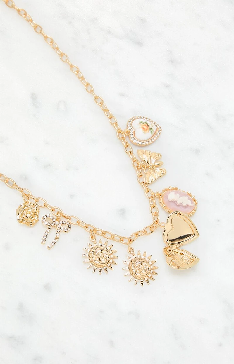 LA Hearts Holly Layered Charm Necklace