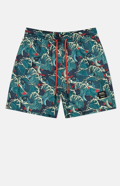 WeSC Zack Koi AOP 5" Swim Trunks