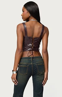 Edikted Shana Faux Croc Corset
