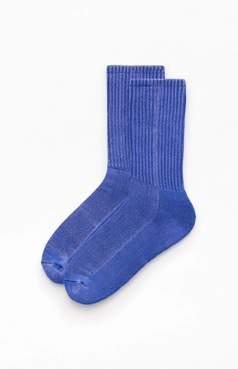 Pacsun Washed Cobalt Blue Crew Socks