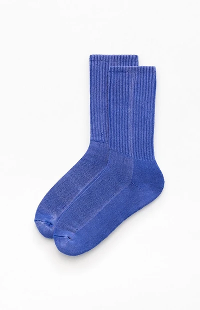 Pacsun Washed Cobalt Blue Crew Socks