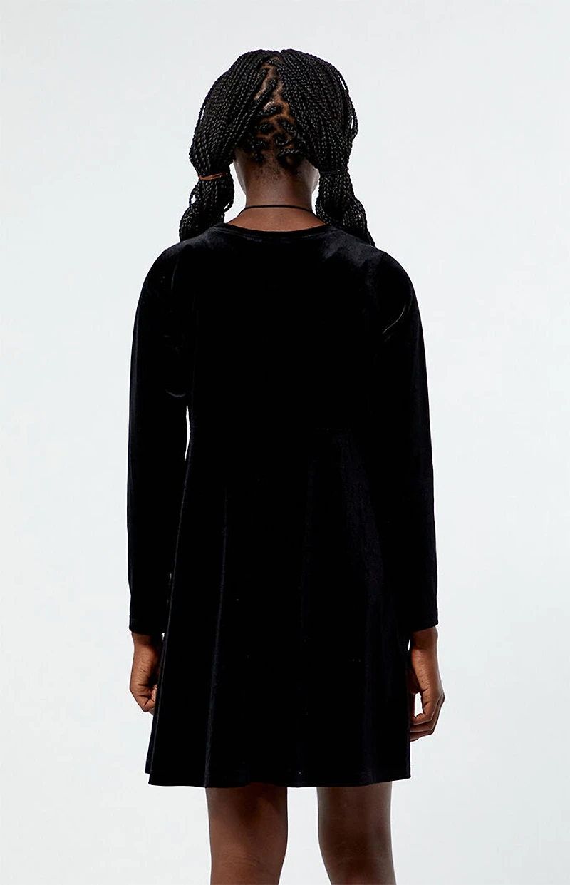 Pacsun Kids Velvet Long Sleeve Mini Dress