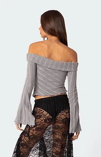 Edikted Alona Asymmetric Fold Over Knit Top