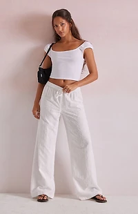 Beverly and Beck Bow Embroidered Lounge Pants