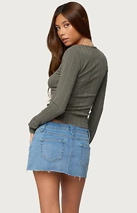 Edikted Beatrix Lacey Ribbed Top