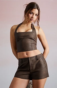 Third Charm Faux Leather Shorts