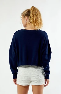 HYPE & VICE Yale Bulldogs Ivy Knit Cropped Sweater