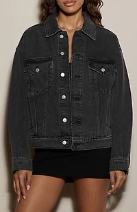 Pacsun Black Oversized Jean Trucker Jacket