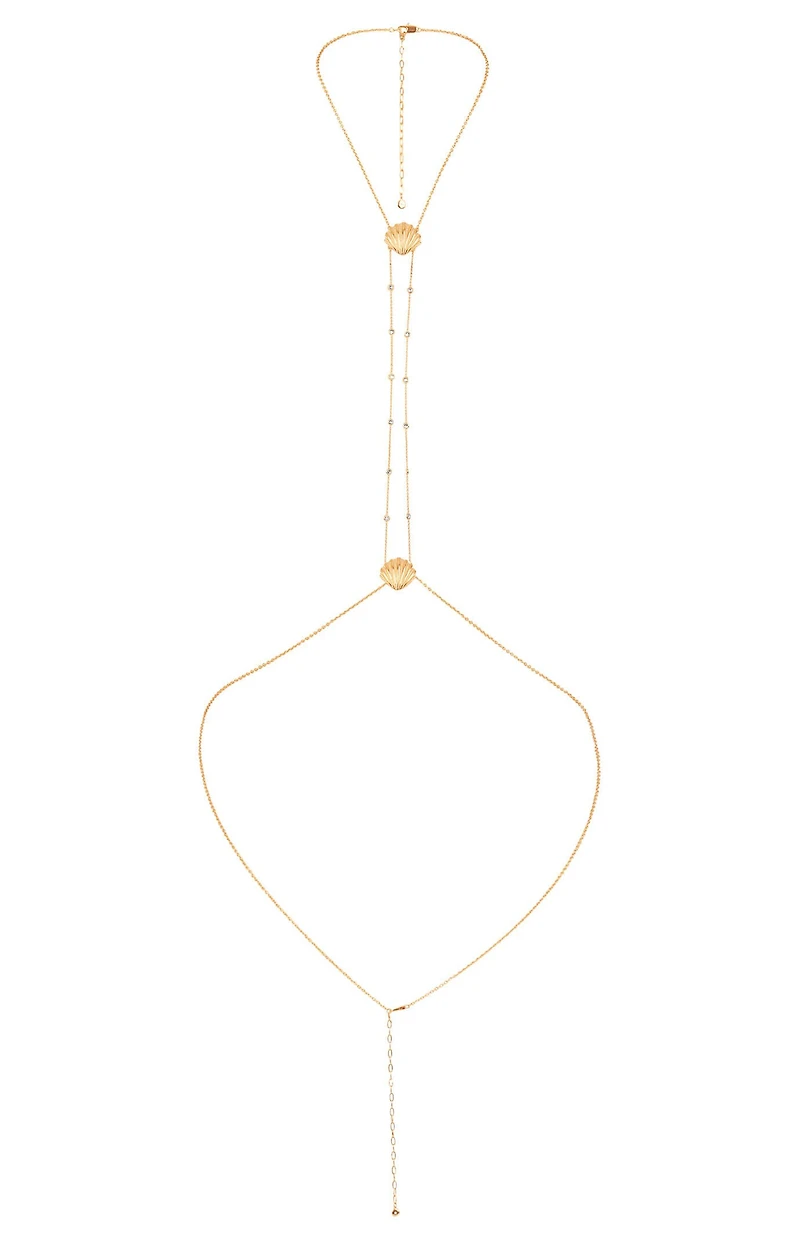 Ettika Scallop Shell & Crystal Body Chain