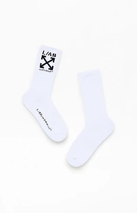 L/AB c/o Off-White 3 Pack White Clamp Arrows Crew Socks