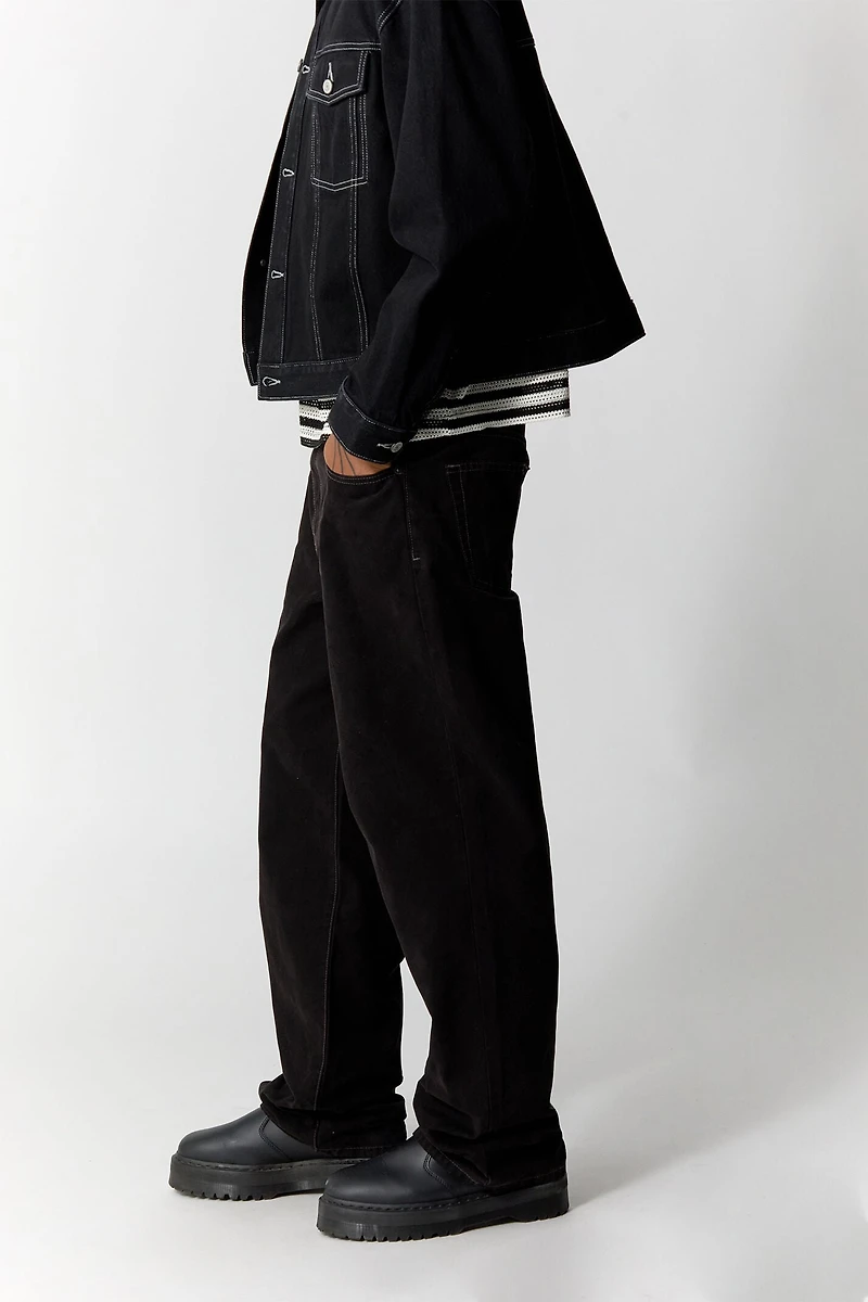 Pacsun Dylan Baggy Jeans Cargo Contrast Stitch Black