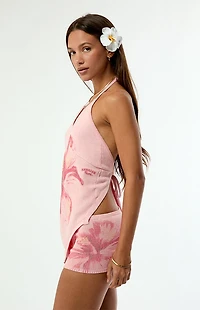 Hawaiian Tropic Hibiscus Asymmetrical Tank Top
